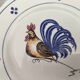 Set of 6 flat plates in earthenware with rooster design.