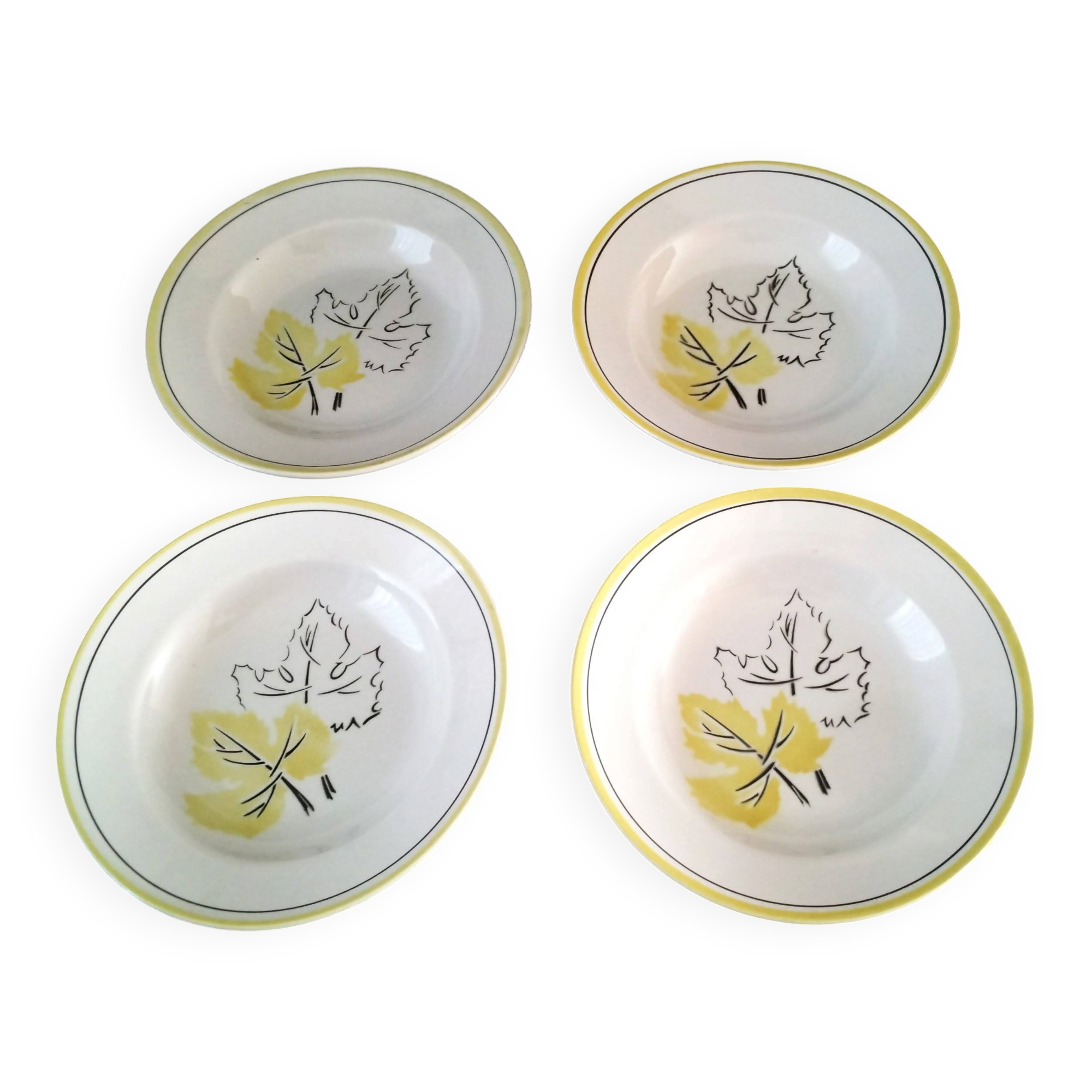 4 deep plates from Badonviller earthenware FB