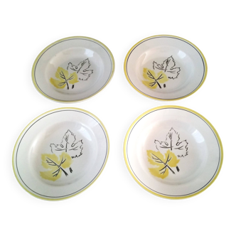 4 deep plates from Badonviller earthenware FB