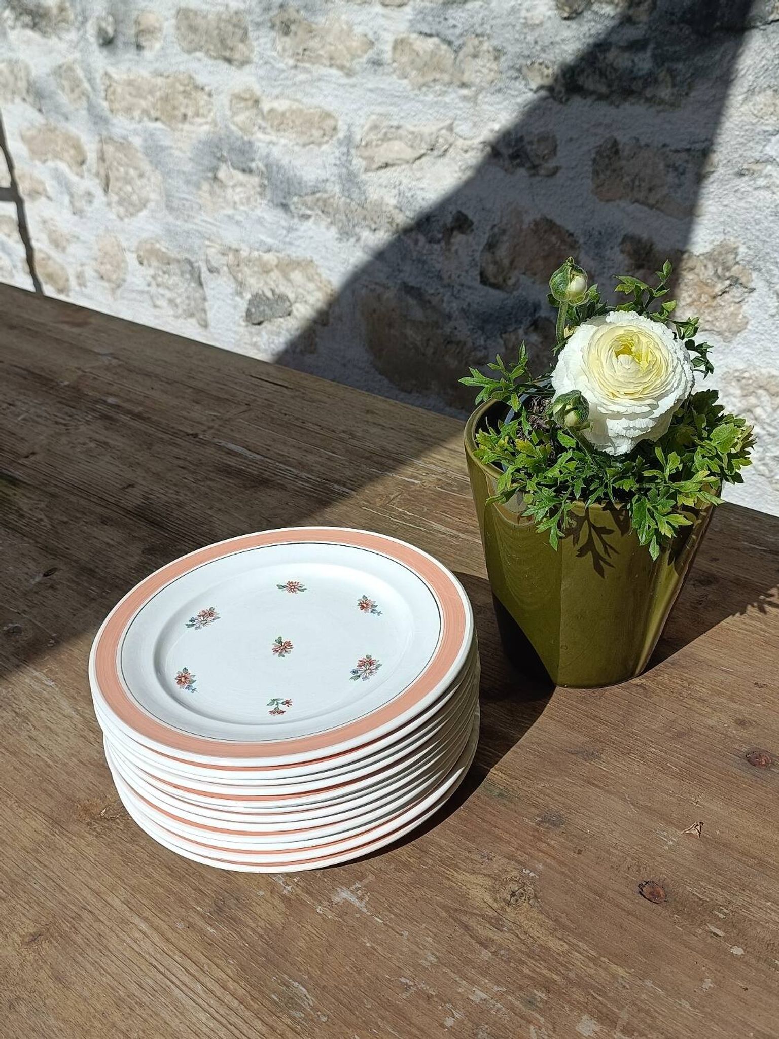 Set of 12 floral dessert plates