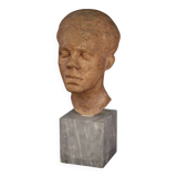 Italian terracotta sculpture with marble base