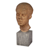 Italian terracotta sculpture with marble base