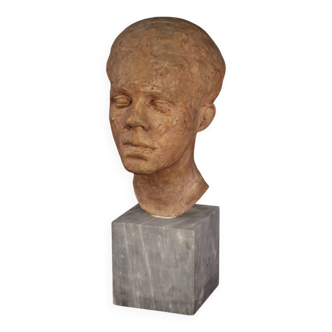 Sculpture italienne en terre cuite avec socle en marbre