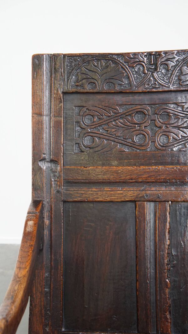 Chaise / chaise d'appoint en chêne antique du XVIIe siècle