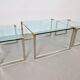 T53 Coffee and Side Tables in Brass and Glass by Peter Ghyczy, 1970s, Set of 3