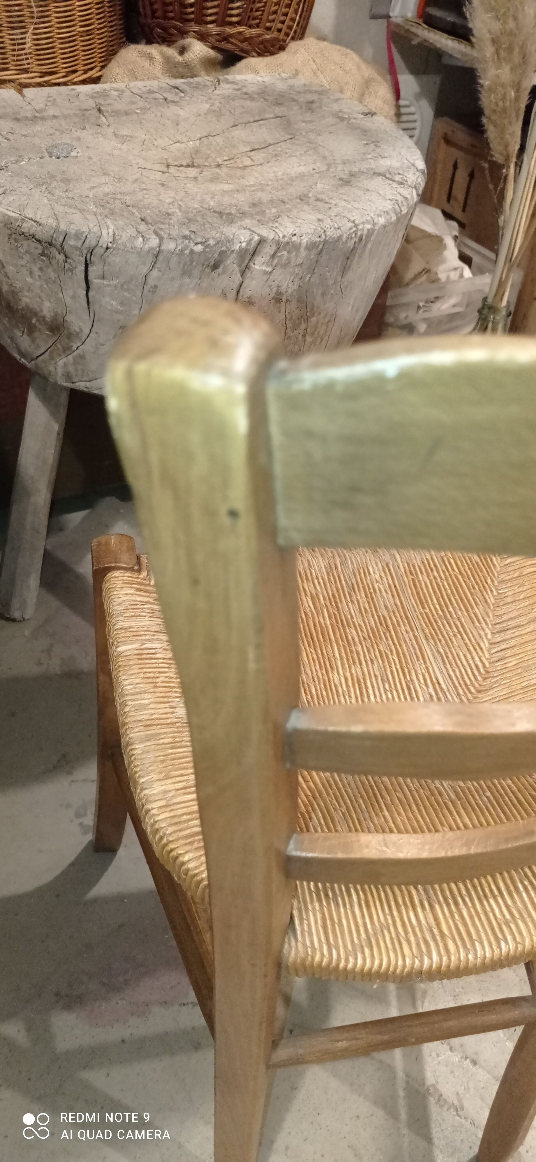 Old straw chair
