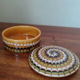 Art Deco ceramic jewelry box with spiral pattern