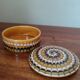 Art Deco ceramic jewelry box with spiral pattern