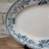 Old oval ironstone serving dish from Debray, Guadeloupe service