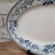 Ancien plat de service ovale terre de fer Debray service Guadeloupe