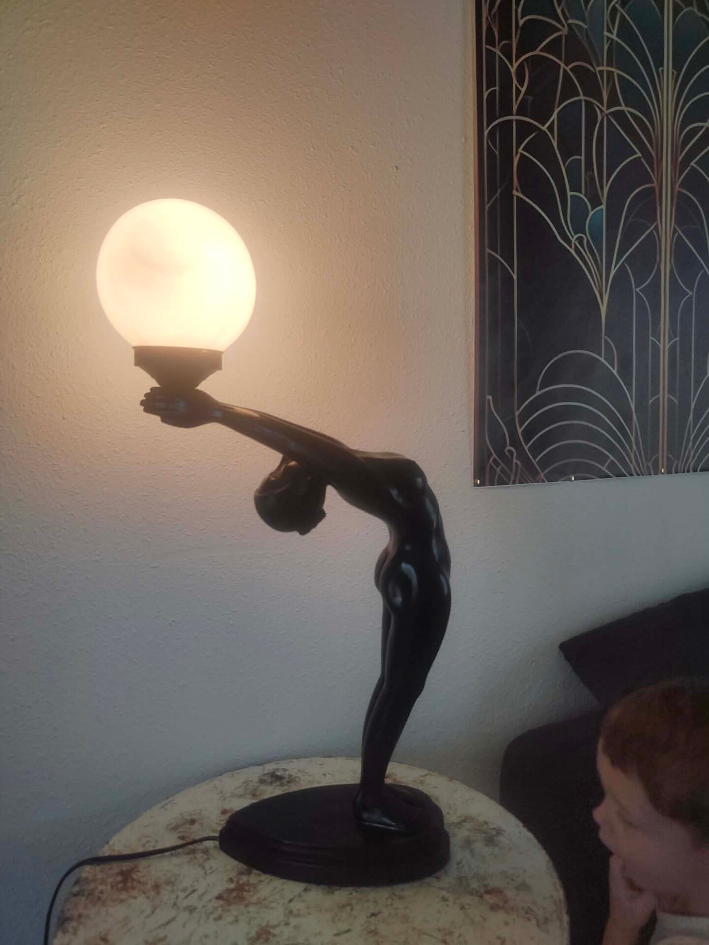Art Deco woman lamp 72 cm in height
