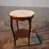 Table d'appoint ancienne marbre rose