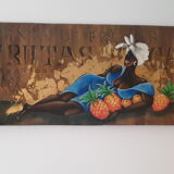 Peinture à l'huile sur bois exotique