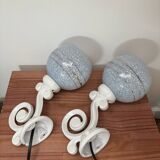 Pair of vintage pastel wall sconces