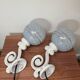 Pair of vintage pastel wall sconces