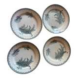 Series of 4 Terre de Fer St Amand dessert plates