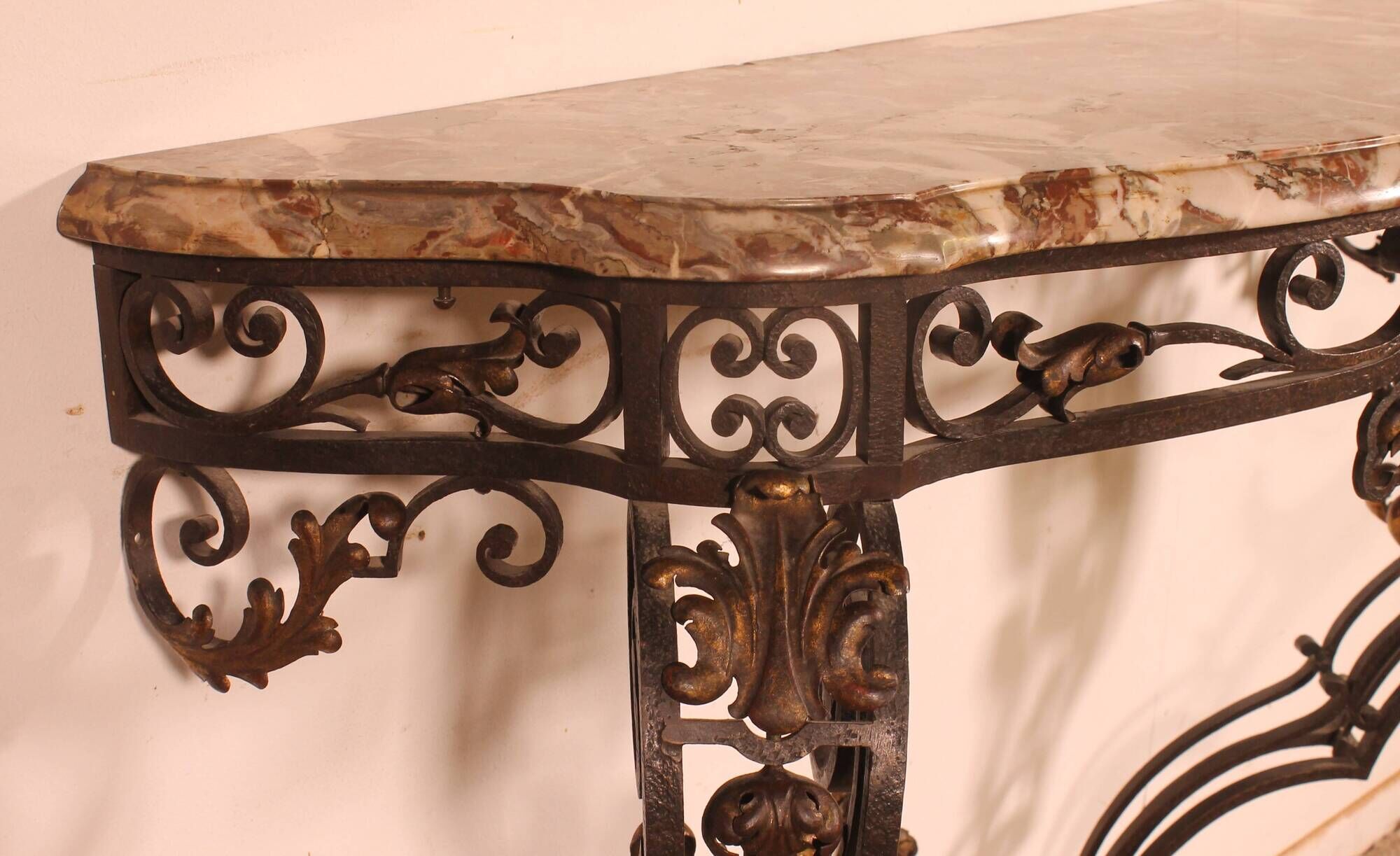 console in wrought iron in Louis XV style - 19th century