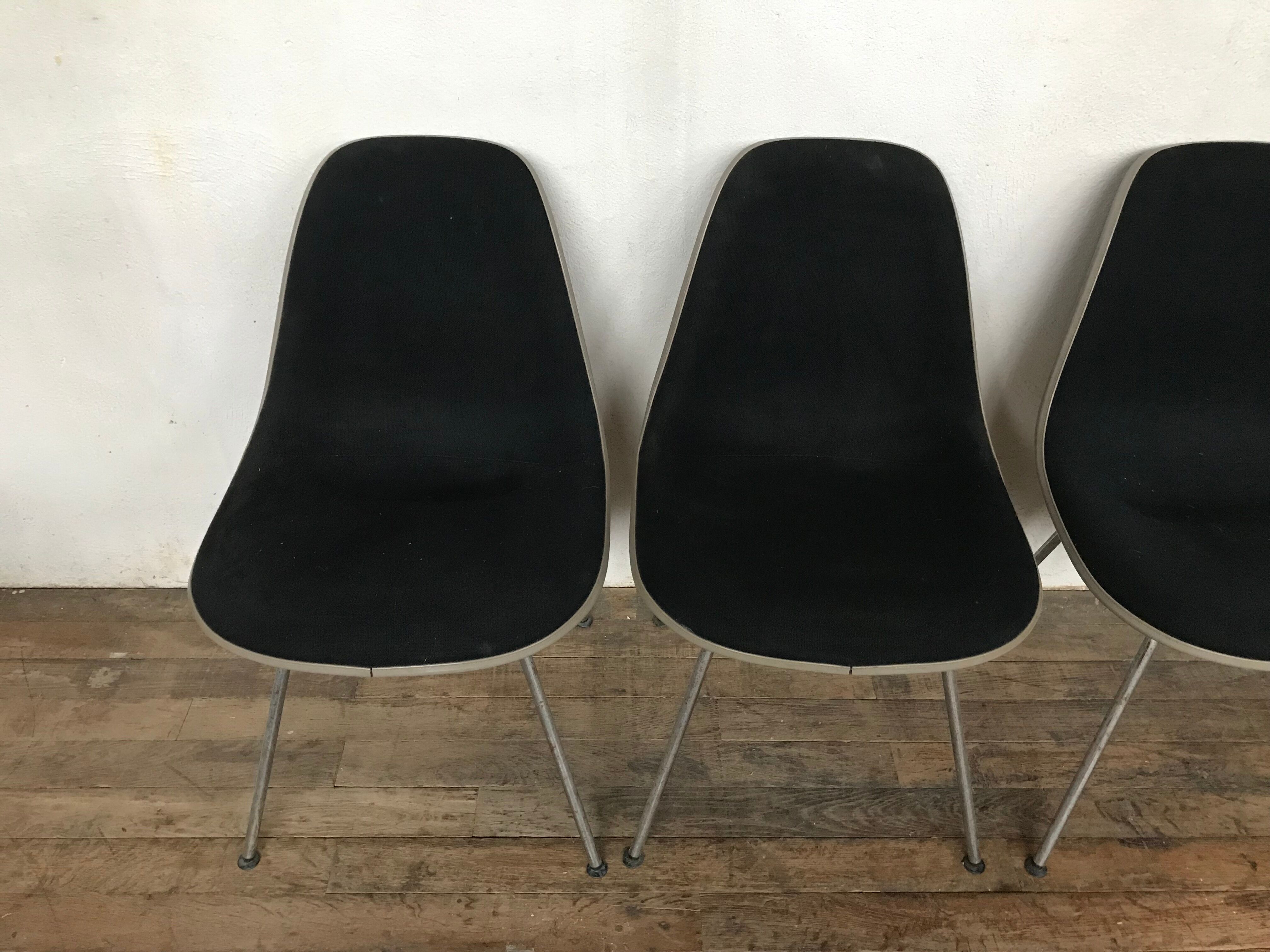 Set of 4 chairs DSX by Charles Eames by Herman Miller 1970