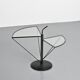 Dardo coffee table in glass and metal by OMA, Italy, circa 1980.