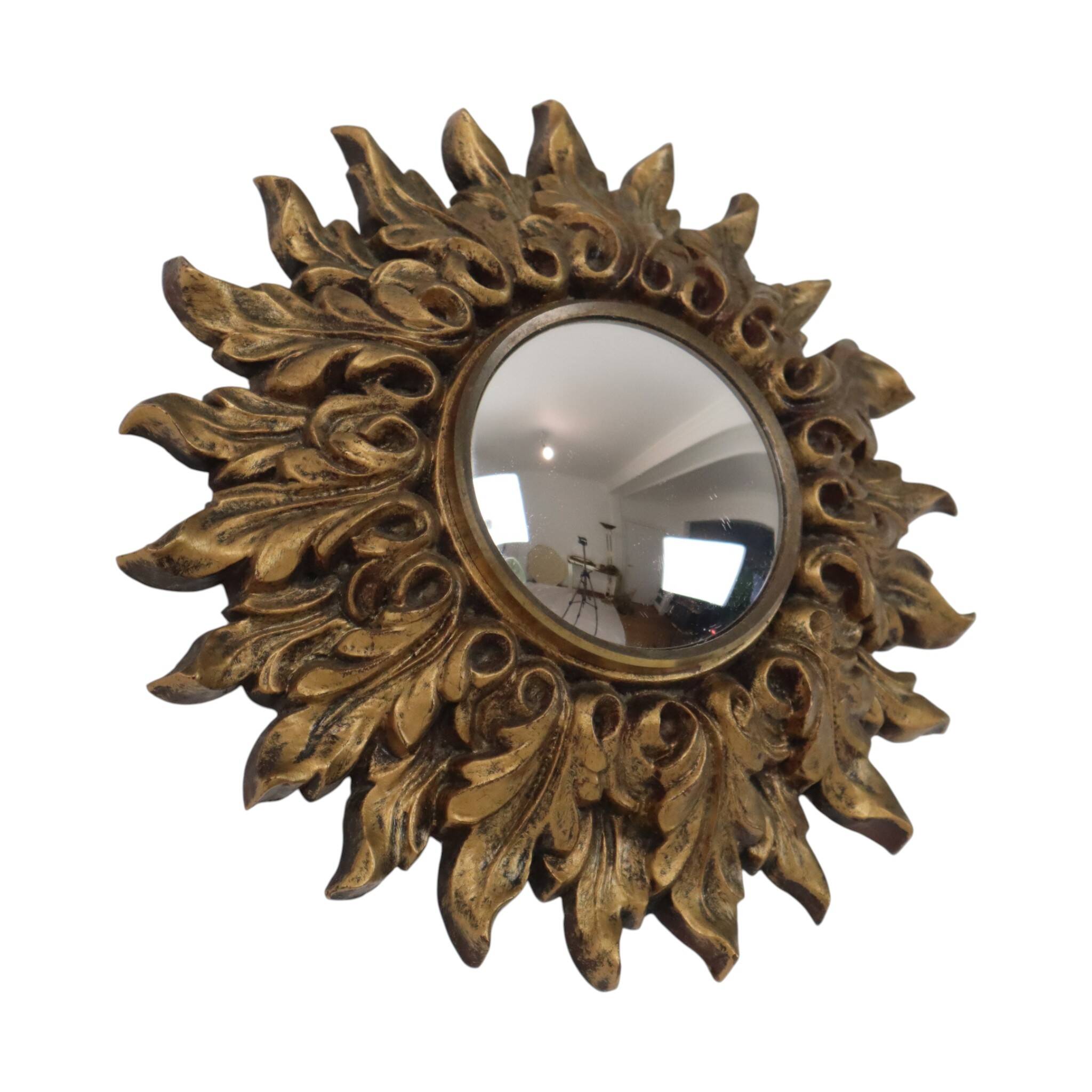 Petit miroir ensoleillé italien, style rococo, 24 cm