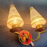 Pair of vintage gold wall sconces France Pierre Gilles Art Deco