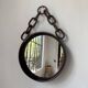 Brutalist mirror with metal chain from the 50s