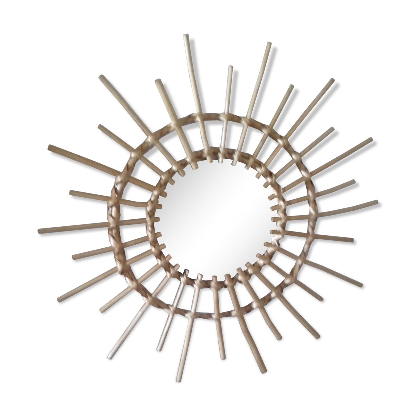 Witch mirror in bamboo 62cm