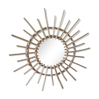 Witch mirror in bamboo 62cm