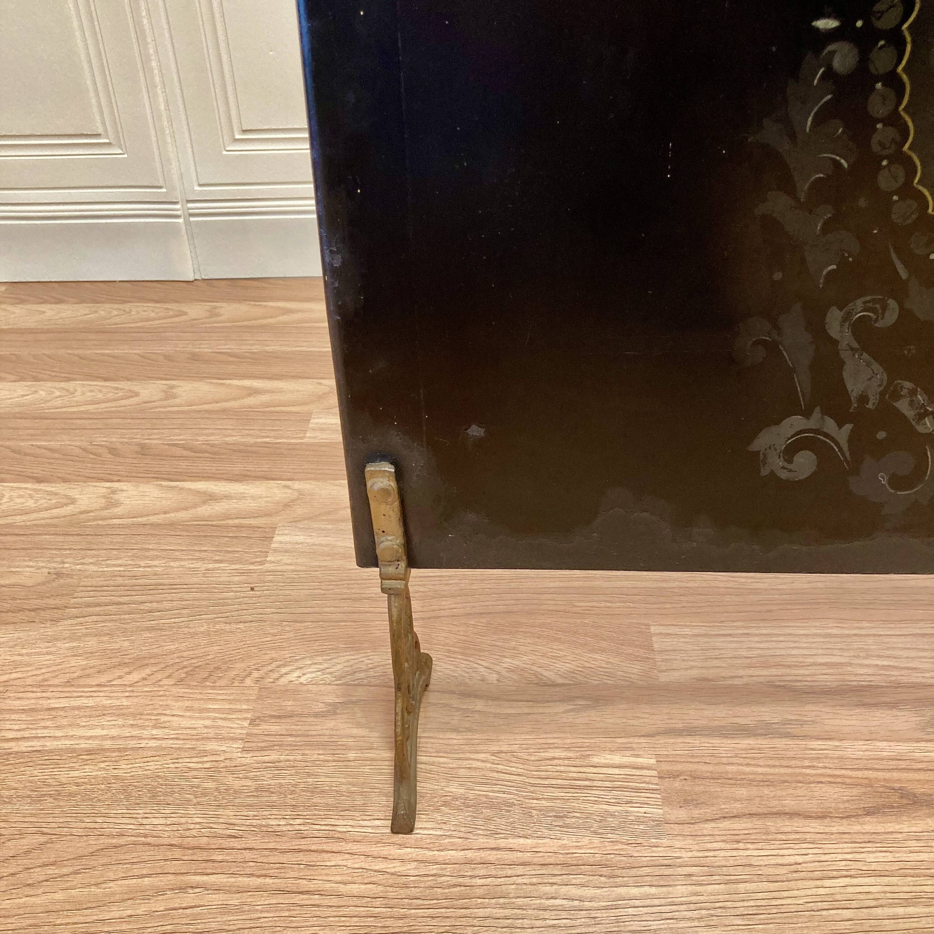 Vintage metal fireplace screen