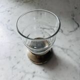 Antique glass with silver-plated metal base