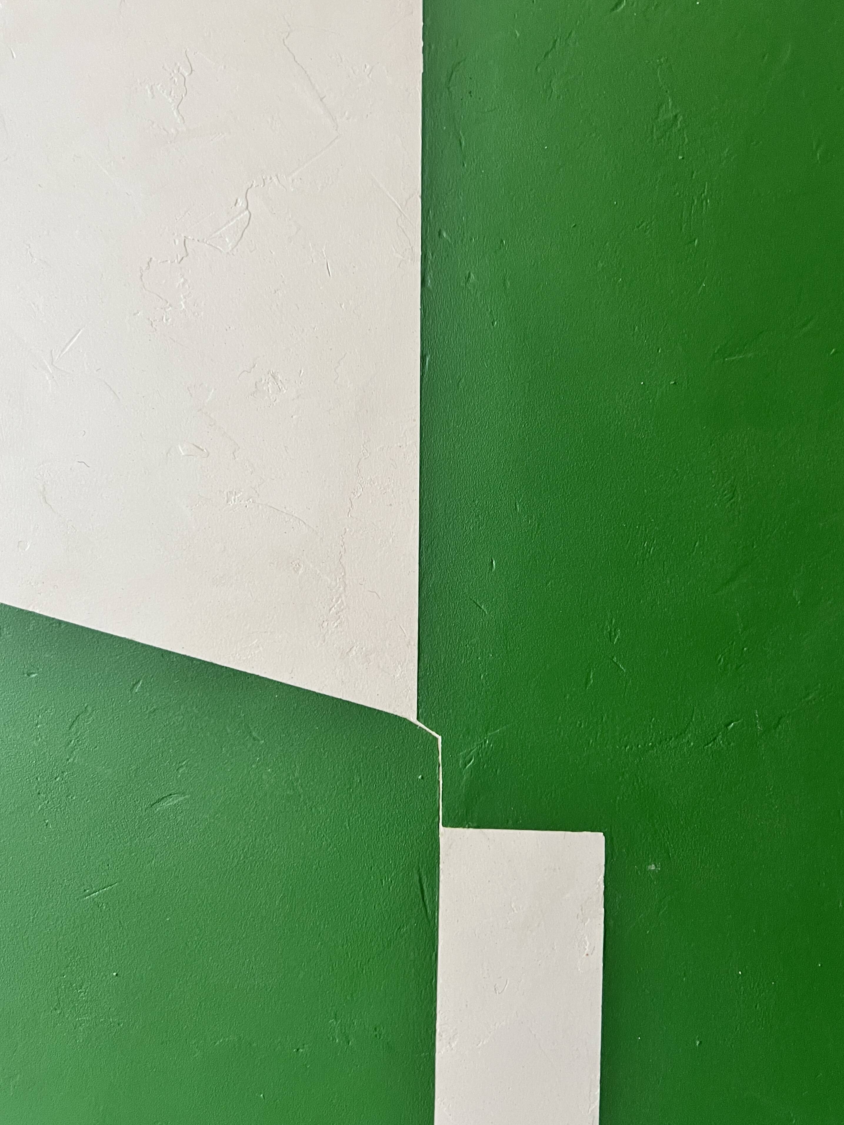 Large contemporary painting Green Forms Audrey Noel dated & signed