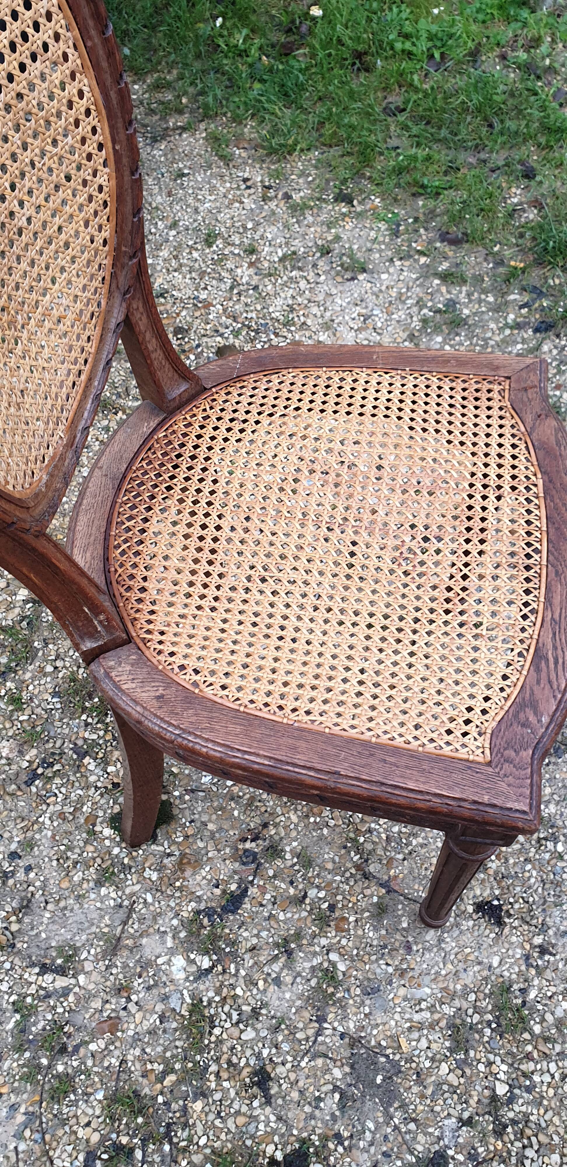 Louis XVI caned chair