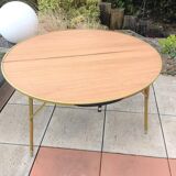 Table ronde Lafuma pliante et réglable en hauteur vintage années 60-70