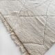 Moroccan Berber carpet Beni ouarain ecru plain with engraved diamonds 285x200cm