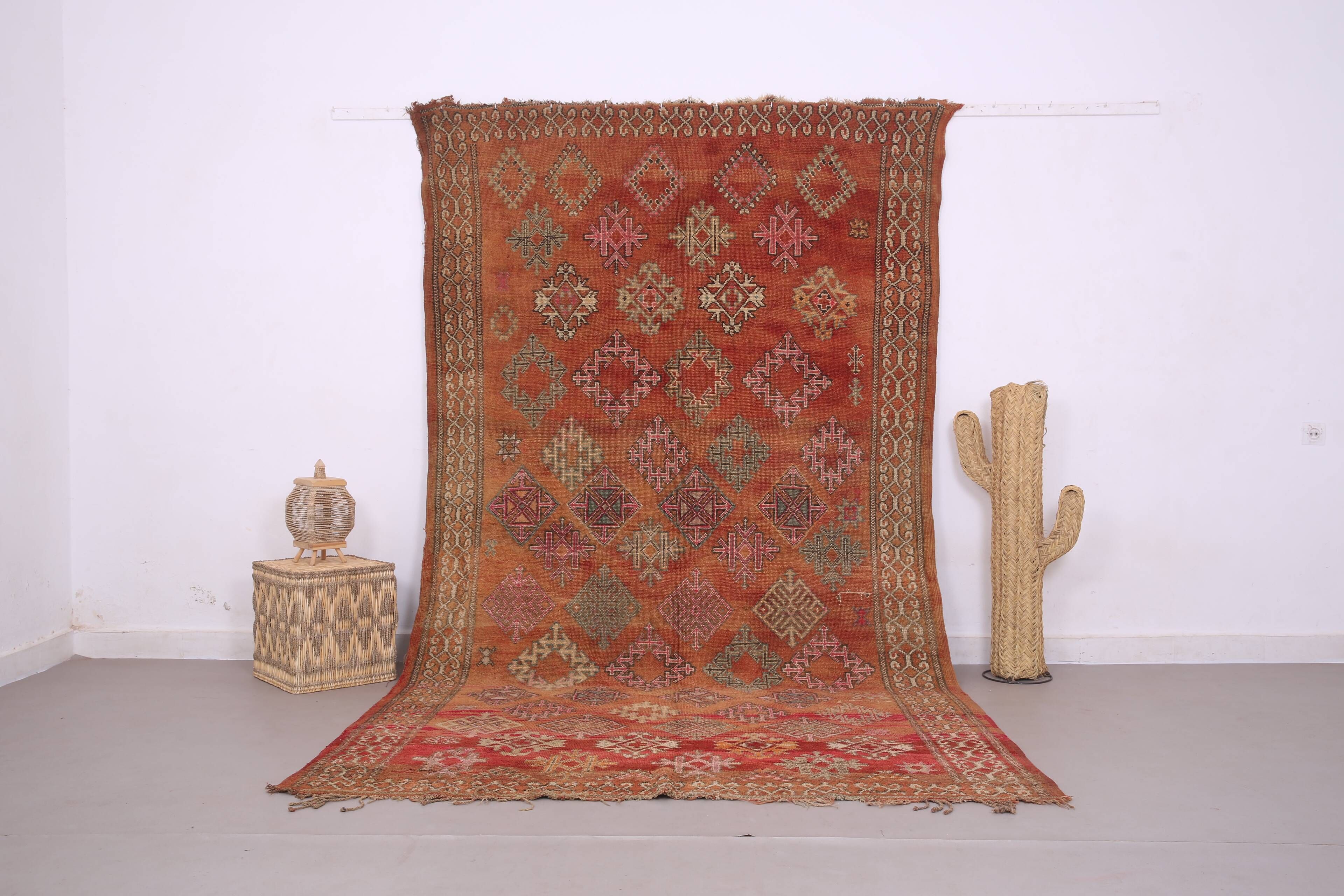 Vintage Moroccan Wool Rug 185 x 337 cm - Berber Handmade Rug - Bohemian Rug