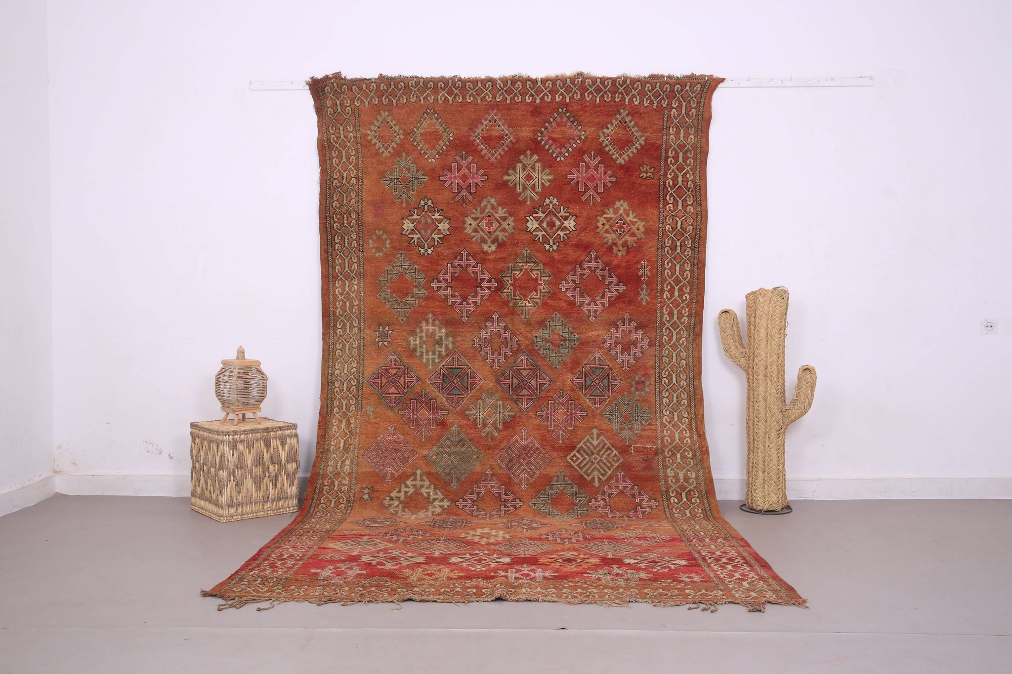Vintage Moroccan Wool Rug 185 x 337 cm - Berber Handmade Rug - Bohemian Rug