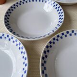 6 “checkerboard” soup plates Moulin des Loups