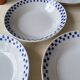 6 “checkerboard” soup plates Moulin des Loups