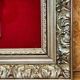 Crucifix, christ, on red velvet frame, silver wood, 50s, 60s, vintage