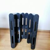 Giotto Stoppino for Kartell Black ABS Plastic Magazine Rack - 1970s Italy