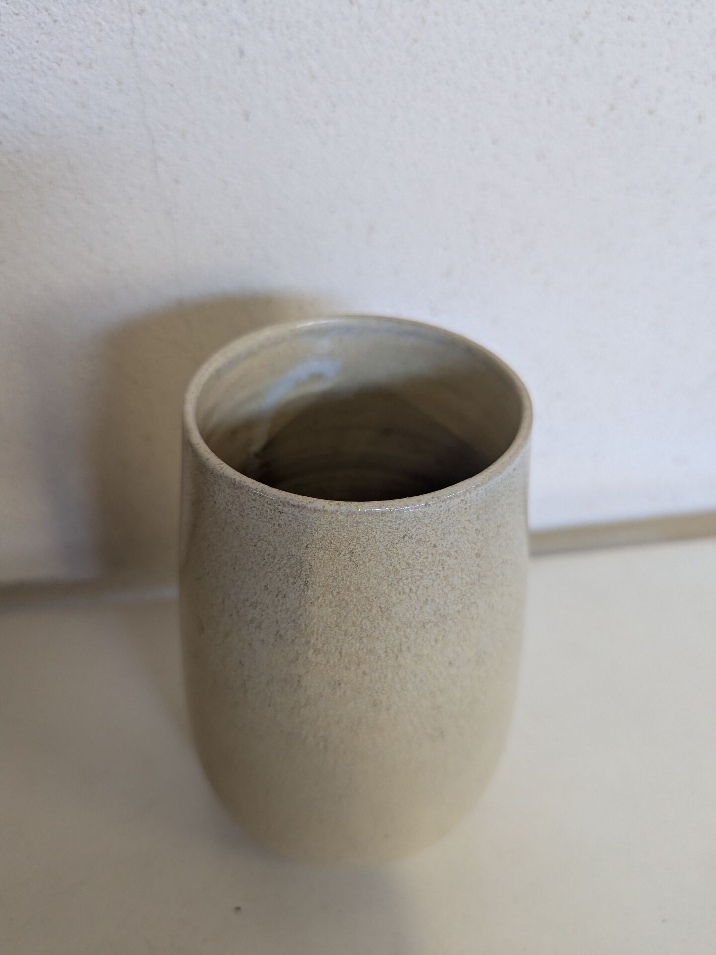 Glazed stoneware vase, signed, Japandi / wabi-sabi style, 1980s.