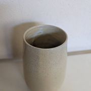 Glazed stoneware vase, signed, Japandi / wabi-sabi style, 1980s.