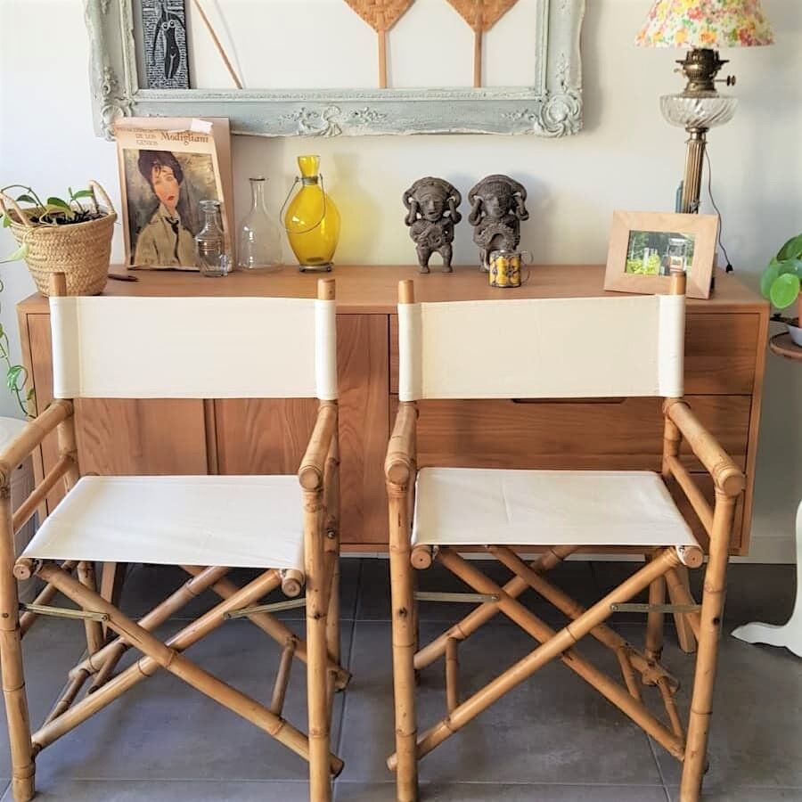 Foldable bamboo armchairs