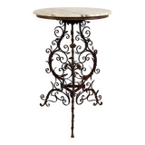 Wrought iron pedestal table and marble top, Venice, Italy, 17th century