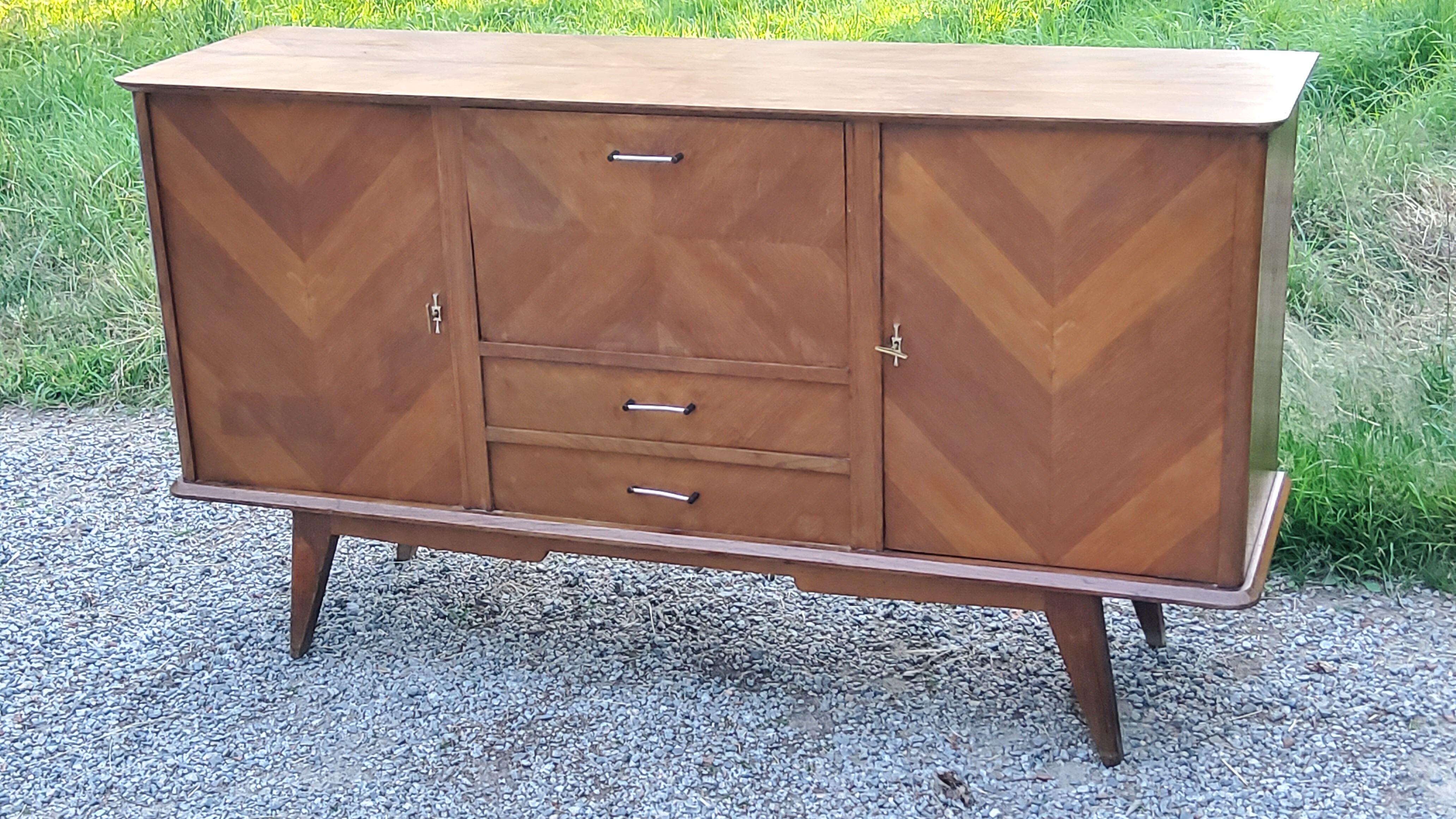 Vintage gold oak row feet compass from the 50s