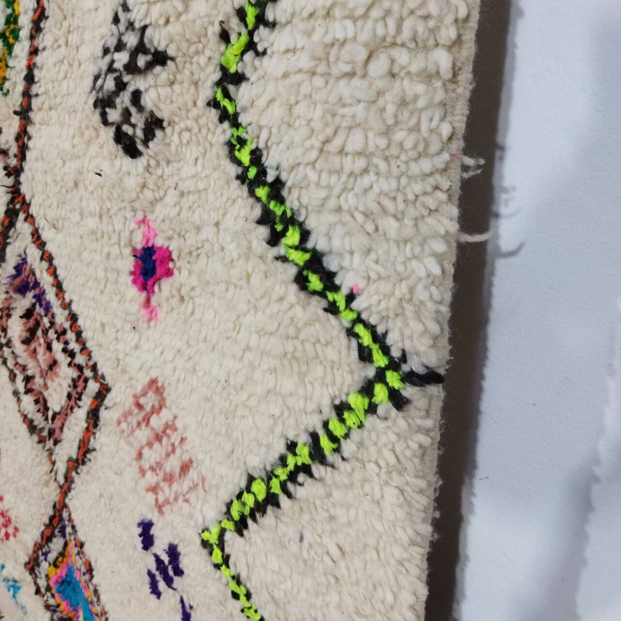 Handmade wool Berber rug 242 X 138 CM