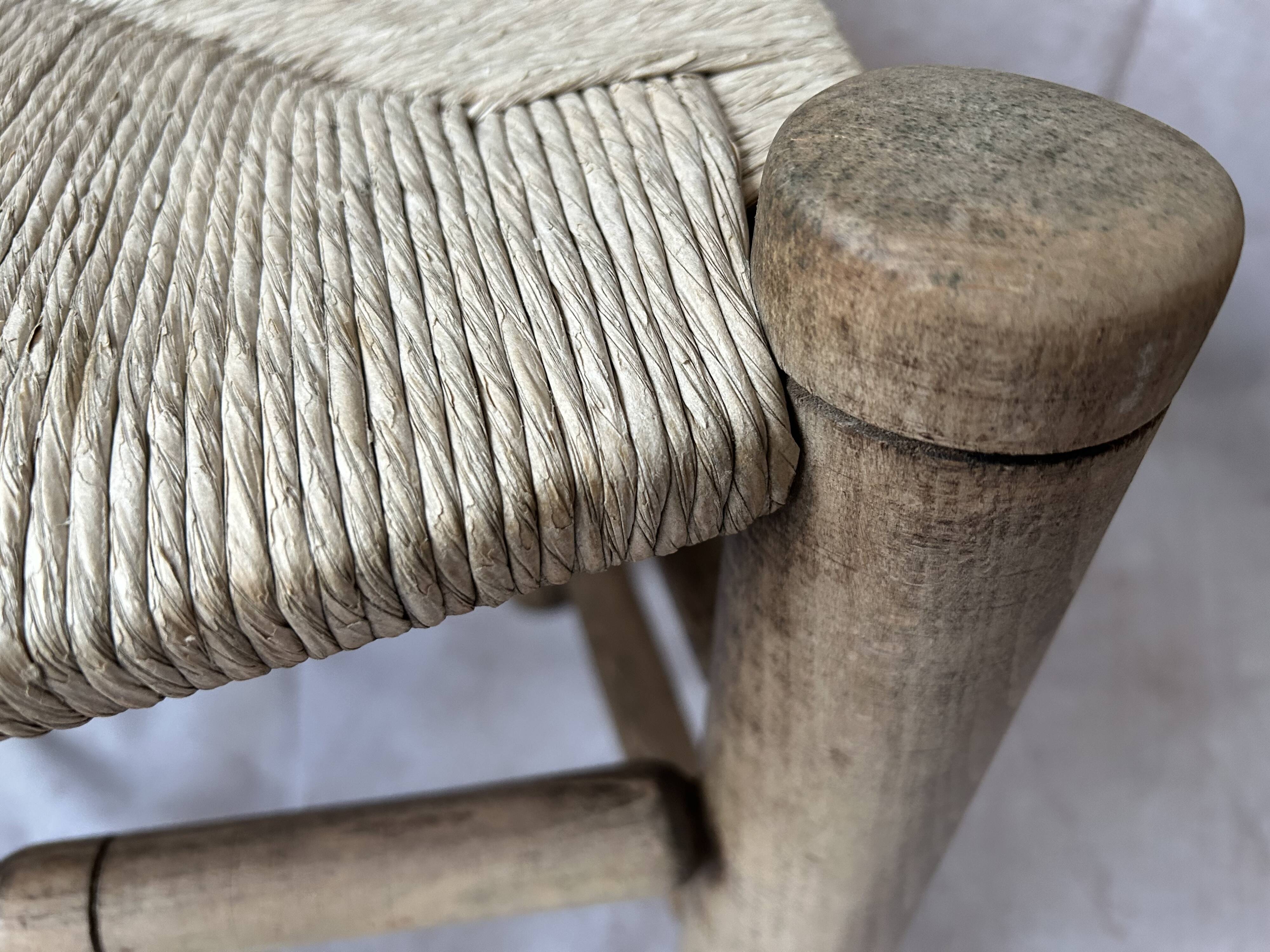 Paire de chaises campagnarde bois et corde