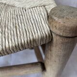 Paire de chaises campagnarde bois et corde
