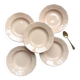 5 Vintage Rose Porcelain Soup Plates Digoin Sarreguemines