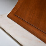 Italian Art Deco Dining Table with Marble Top Japan Inspired - 1940's